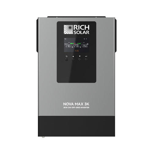 Rich Solar MAX 3K 2026 | 24V 3000W Off-Grid Hybrid Inverter | Pure Sine Wave Power for RVs, Campers, Vans, Trailers, Boats & Off-Grid Systems - RS-H3024X