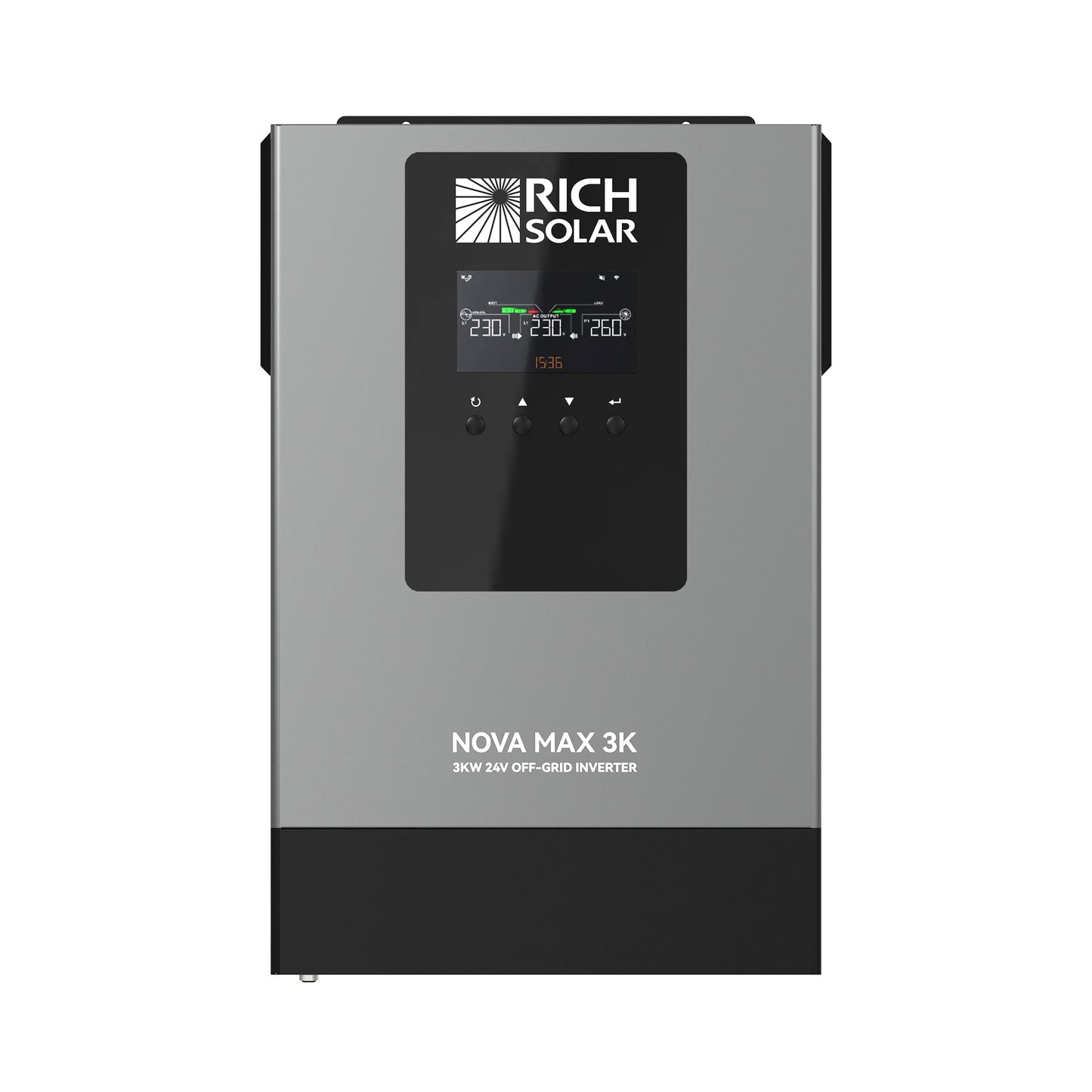 Rich Solar MAX 3K 2026 | 24V 3000W Off-Grid Hybrid Inverter | Pure Sine Wave Power for RVs, Campers, Vans, Trailers, Boats & Off-Grid Systems - RS-H3024X