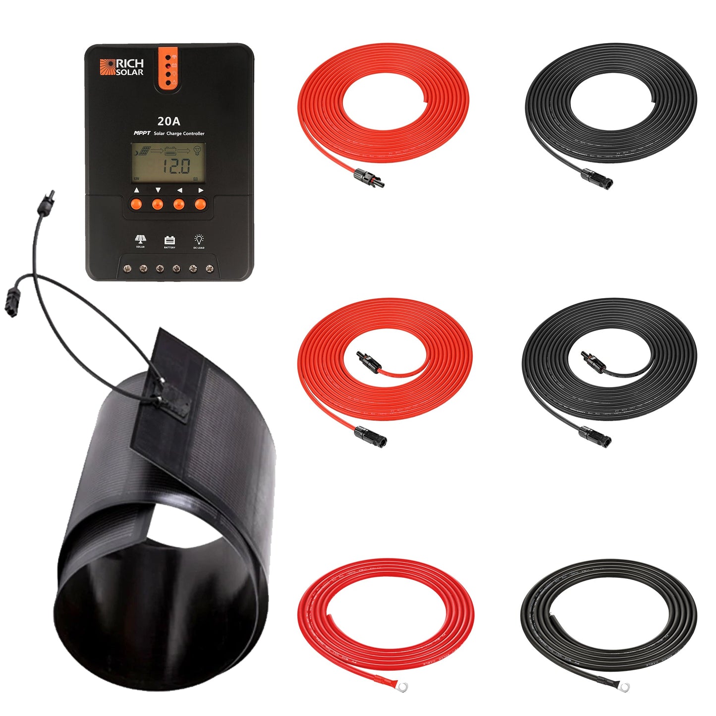 Rich Solar 160 Watt Flexible Solar Kit with 20A MPPT Controller BACKORDER - RS-K1602
