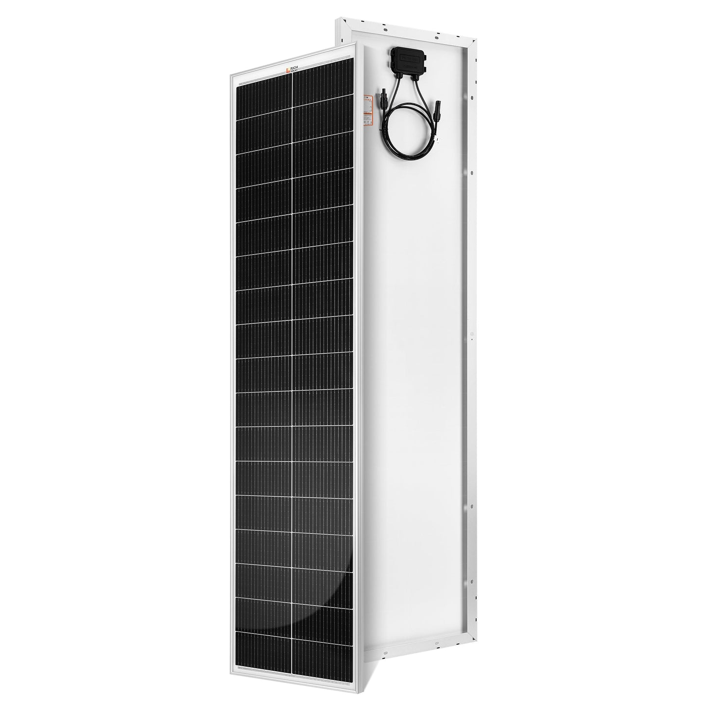 Rich Solar 130 SLIM | 130 Watt Slim Solar Panel | Compact 12V Narrow Panel for Vans, Campers, Boats  - RS-M130SL
