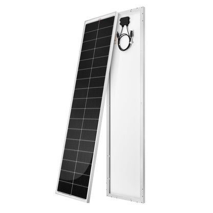 Rich Solar 130 SLIM | 130 Watt Slim Solar Panel | Compact 12V Narrow Panel for Vans, Campers, Boats  - RS-M130SL