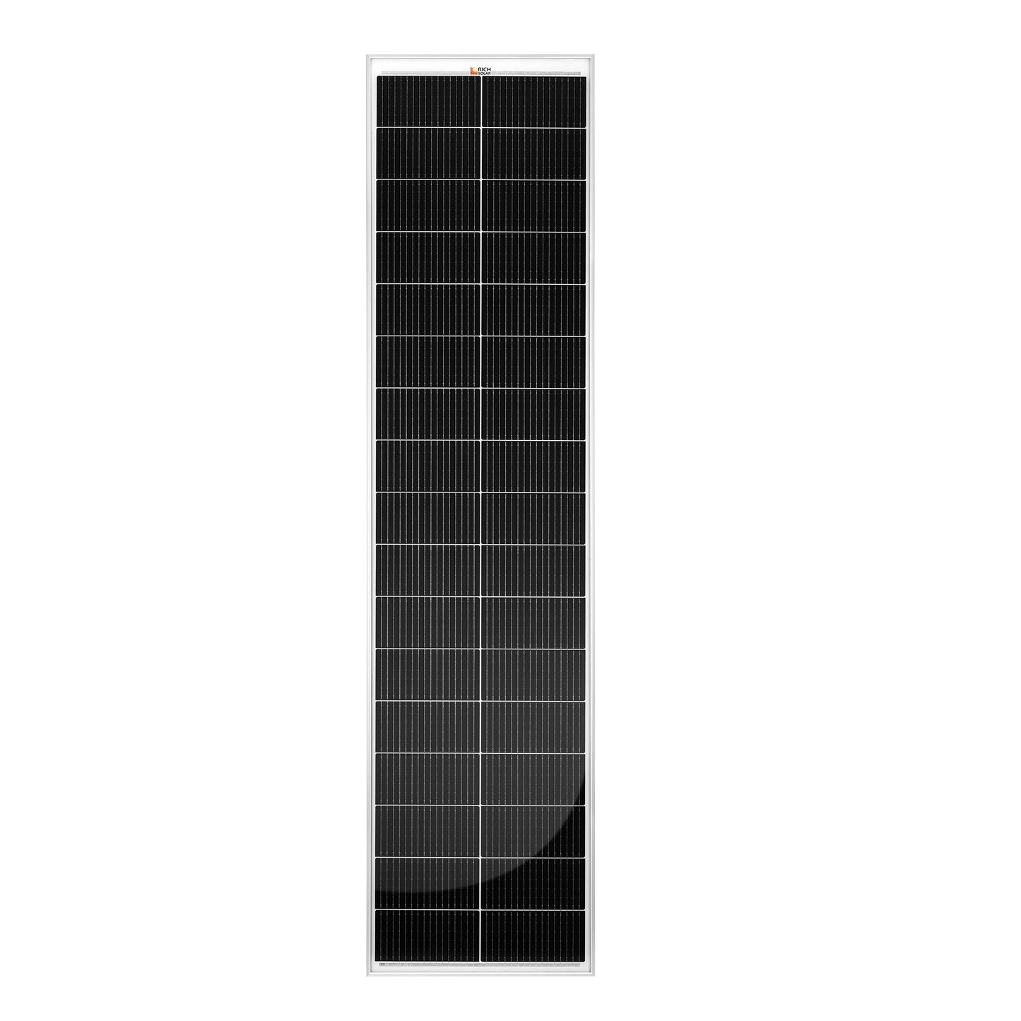 Rich Solar 130 SLIM | 130 Watt Slim Solar Panel | Compact 12V Narrow Panel for Vans, Campers, Boats  - RS-M130SL