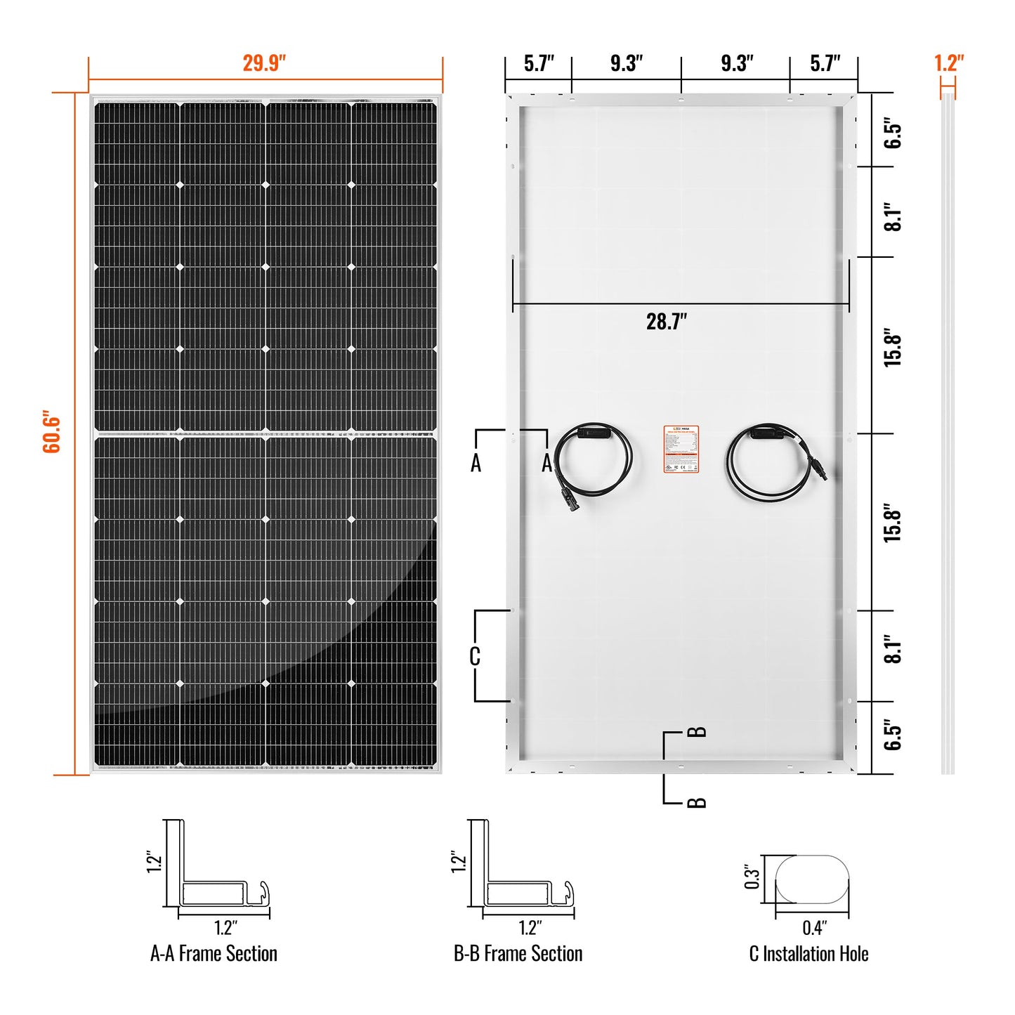 Rich Solar 250 PRO | 250 Watt 24 Volt Solar Panel | Premium 24V Off-Grid Solar Panel for Campers, Tiny Homes, Cabins  - RS-M250P