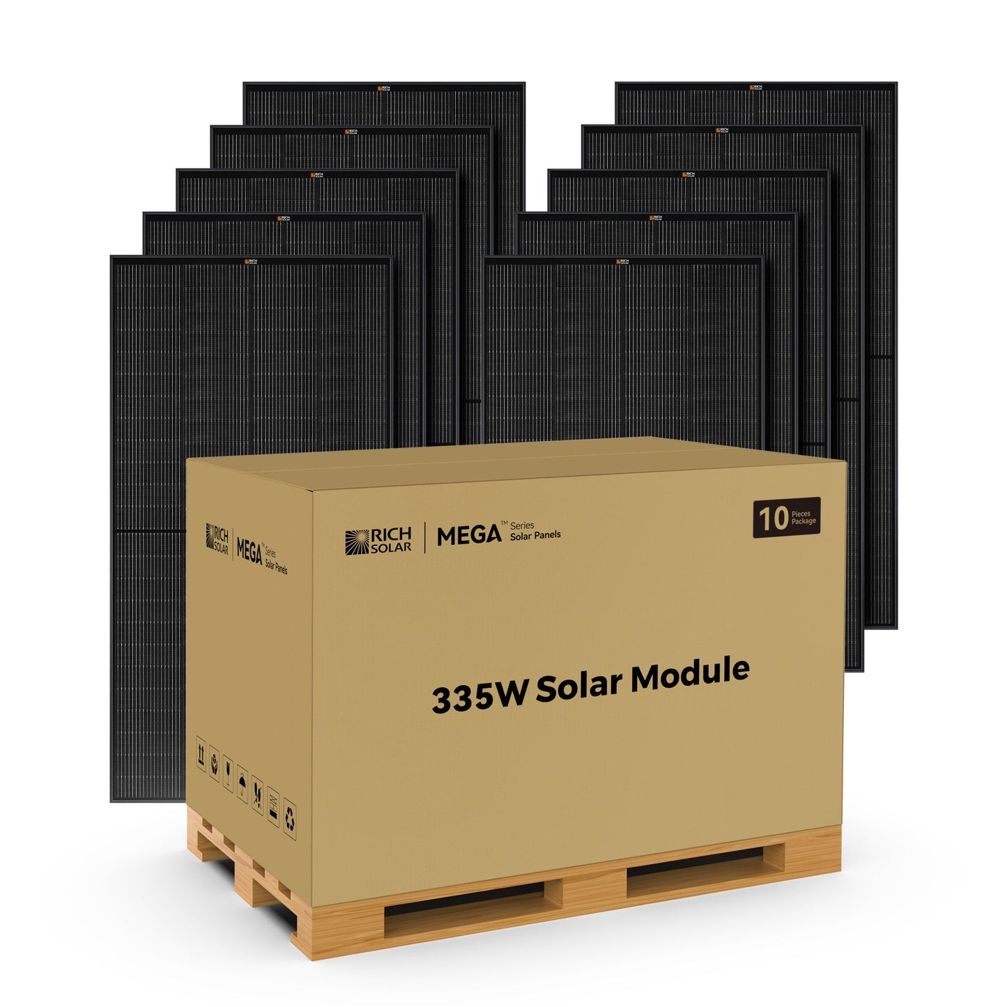 Rich Solar 335 PRO ONYX | 335 Watt Solar Panel | Premium Grid-tie or Off-grid Solar Panel for Residential, Commercial, Agriculture  - RS-M335PB-8