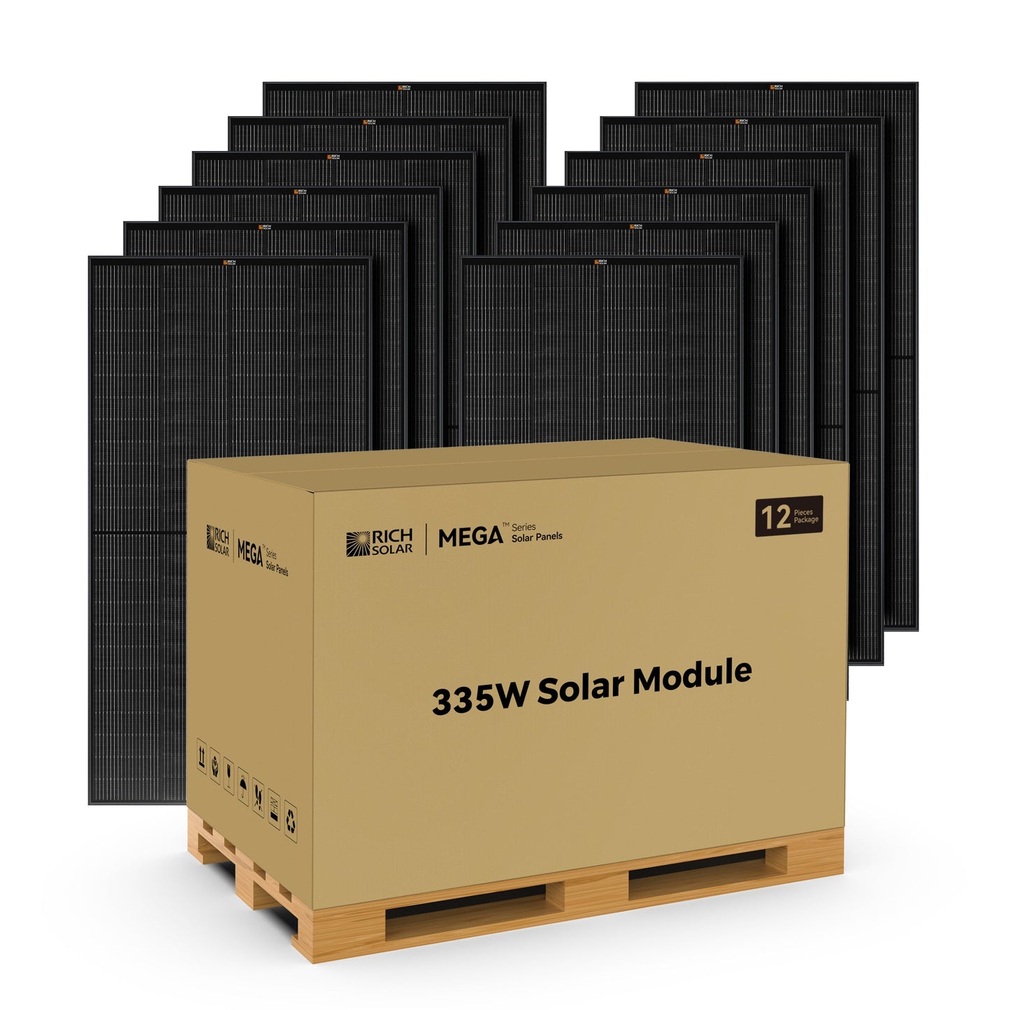 Rich Solar 335 PRO ONYX | 335 Watt Solar Panel | Premium Grid-tie or Off-grid Solar Panel for Residential, Commercial, Agriculture  - RS-M335PB-8