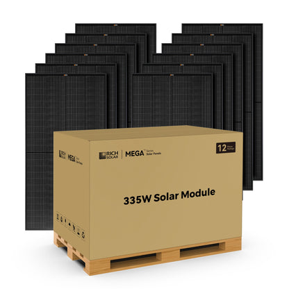 Rich Solar 335 PRO ONYX | 335 Watt Solar Panel | Premium Grid-tie or Off-grid Solar Panel for Residential, Commercial, Agriculture  - RS-M335PB-8