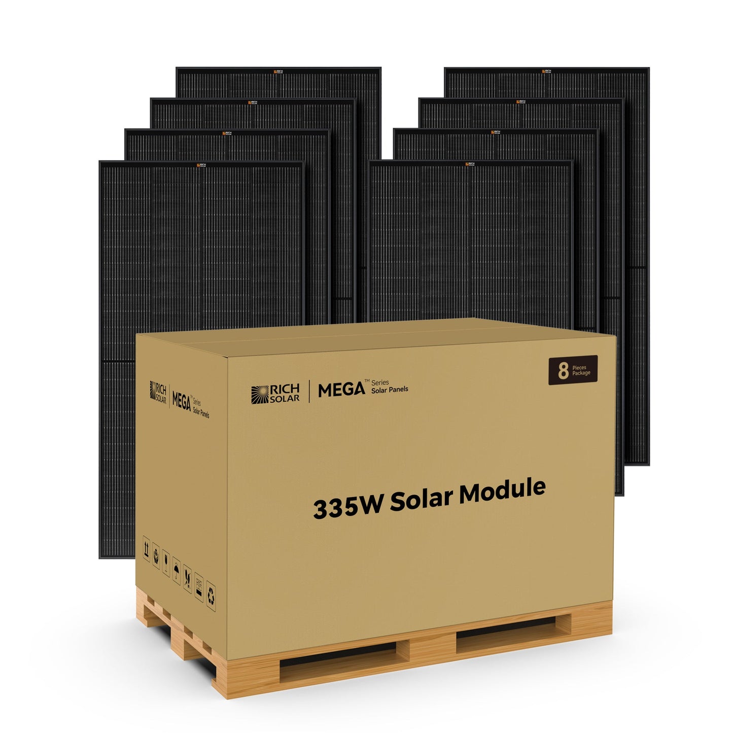 Rich Solar 335 PRO ONYX | 335 Watt Solar Panel | Premium Grid-tie or Off-grid Solar Panel for Residential, Commercial, Agriculture  - RS-M335PB-8