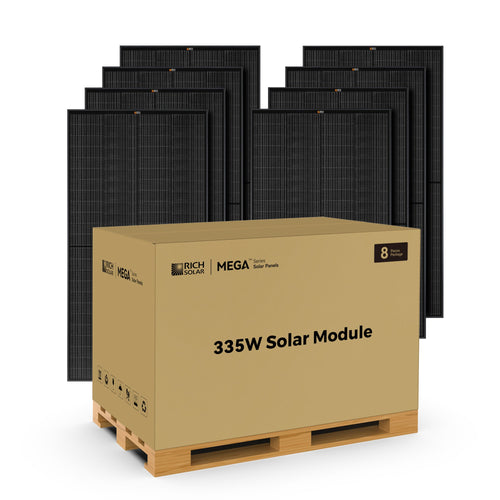 Rich Solar 335 PRO ONYX | 335 Watt Solar Panel | Premium Grid-tie or Off-grid Solar Panel for Residential, Commercial, Agriculture  - RS-M335PB-8