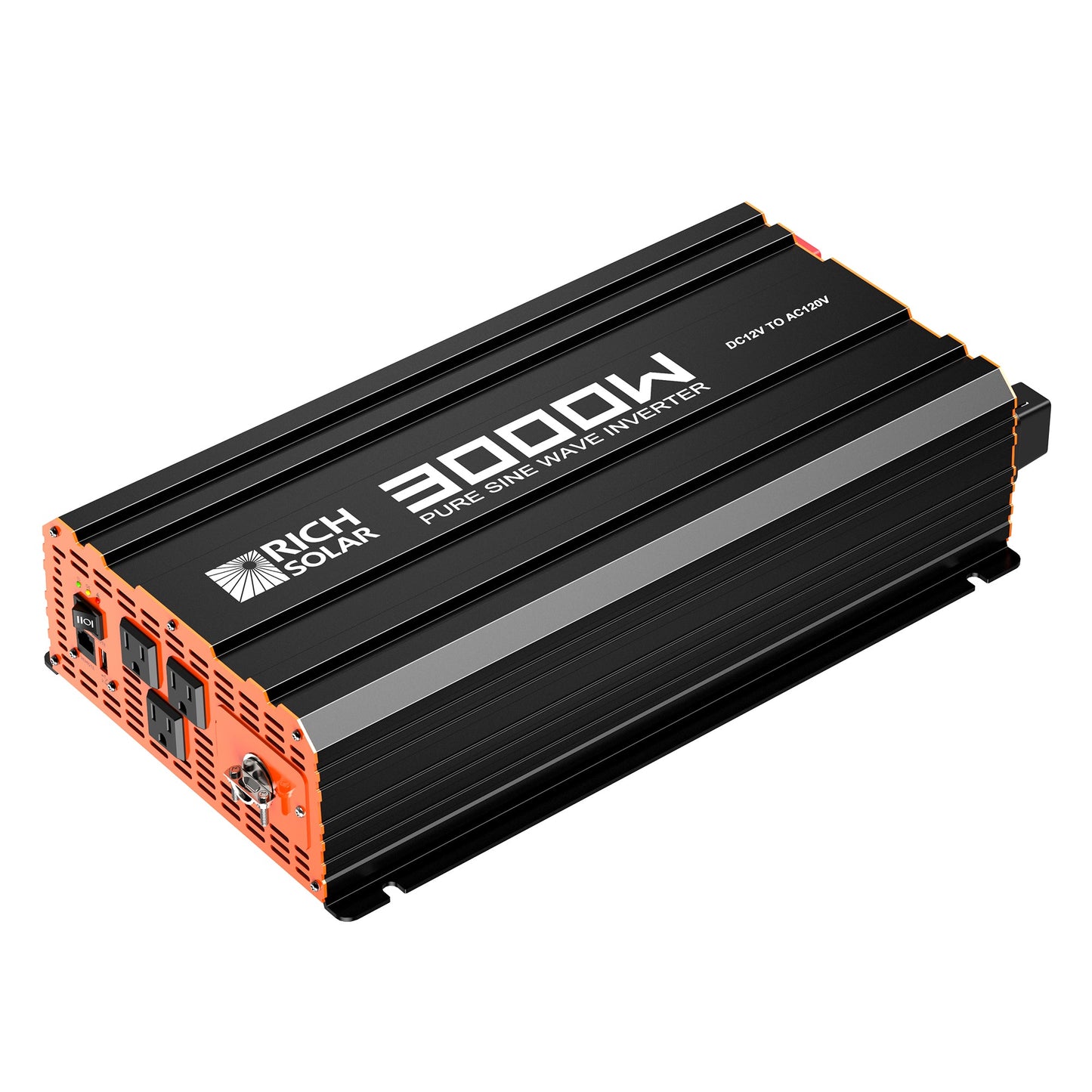 Rich Solar PURE 3K | 3000 Watt (3kW) 12 Volt Industrial Pure Sine Wave Inverter | Powerful 3000W 12V Off-Grid Inverter for RVs, Trailers, Campers, Vans, Trucks, Overlanders, Boats - RS-V3P12