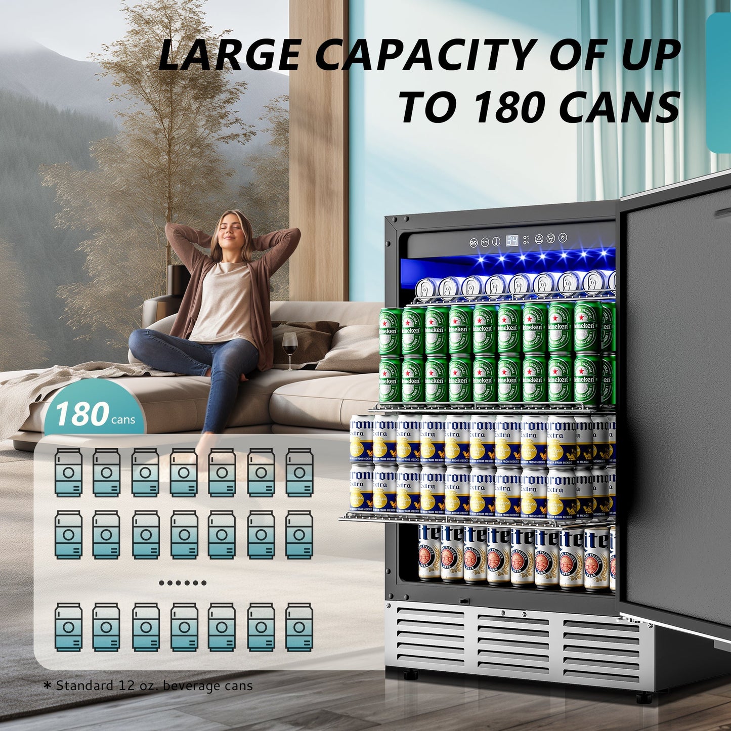 EUHOMY Pulse 150 Beverage & Wine Cooler