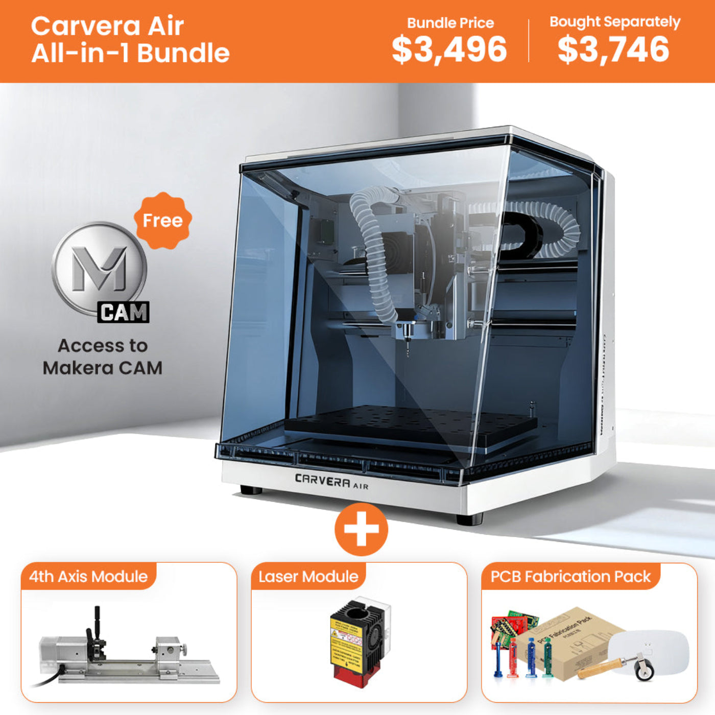 Carvera Air Desktop CNC Machine - C2-G-0003