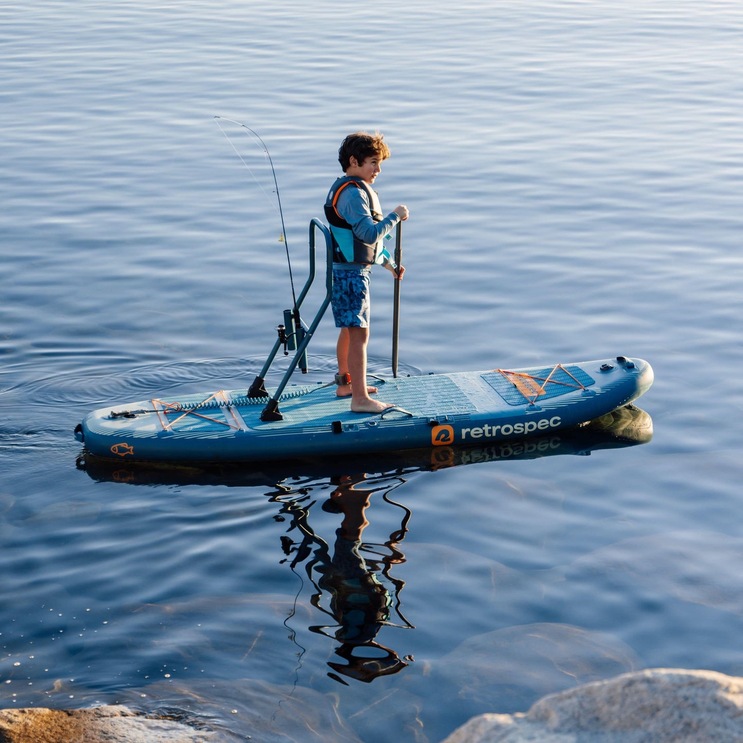 Retrospec June Nano Kids Inflatable Fishing Paddle Board Kayak Hybrid 9'6" - 6311