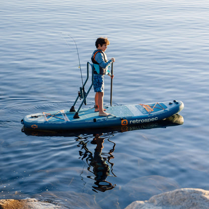 Retrospec June Nano Kids Inflatable Fishing Paddle Board Kayak Hybrid 9'6" - 6311