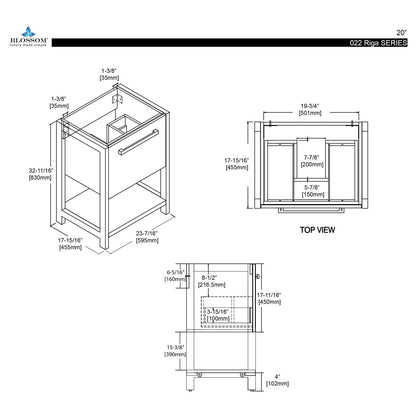 Blossom Riga 20 Inch Bathroom Vanity - V8022 20 01