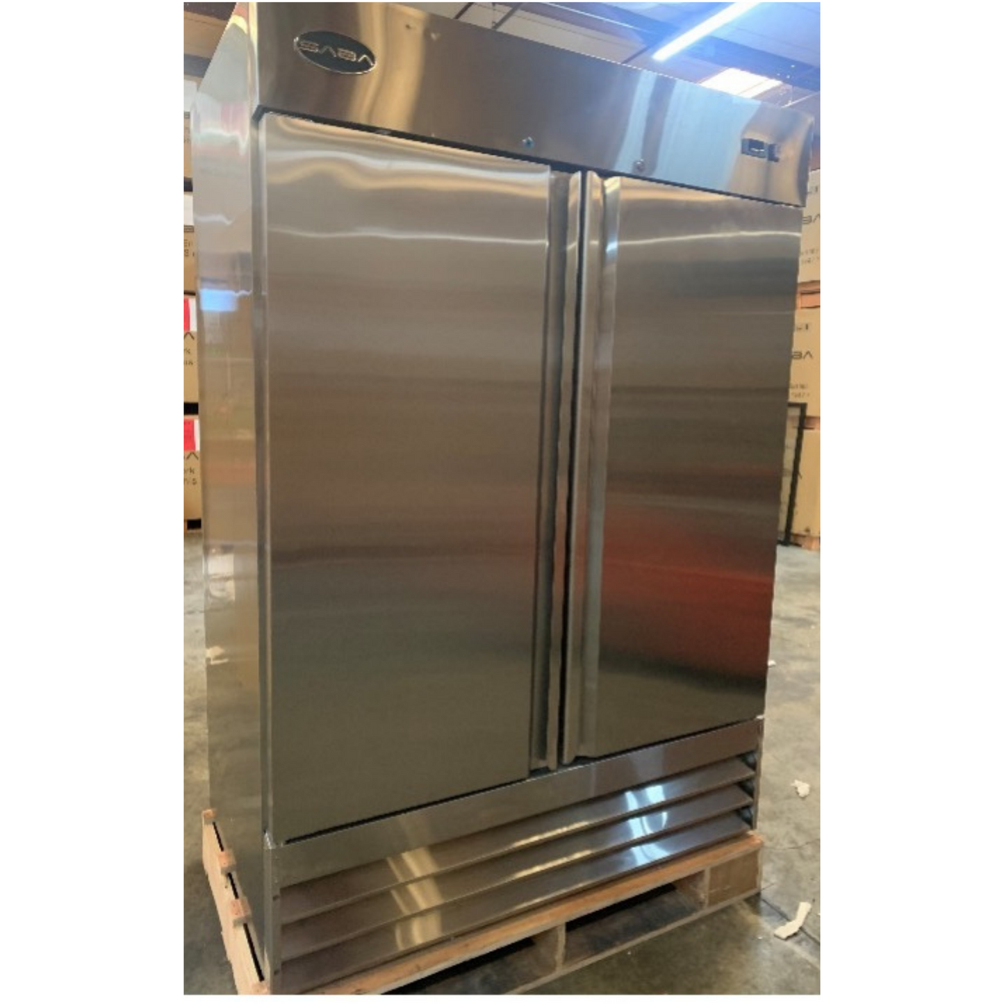 SABA S-47R - Two Door Commercial Reach-In Stainless Steel Cooler (1A)