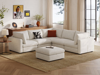 LINSY HOME RUBIK V 4 Seats with Corner & Ottoman - S500-01X-5121-1-US-SPF-Sofa-0