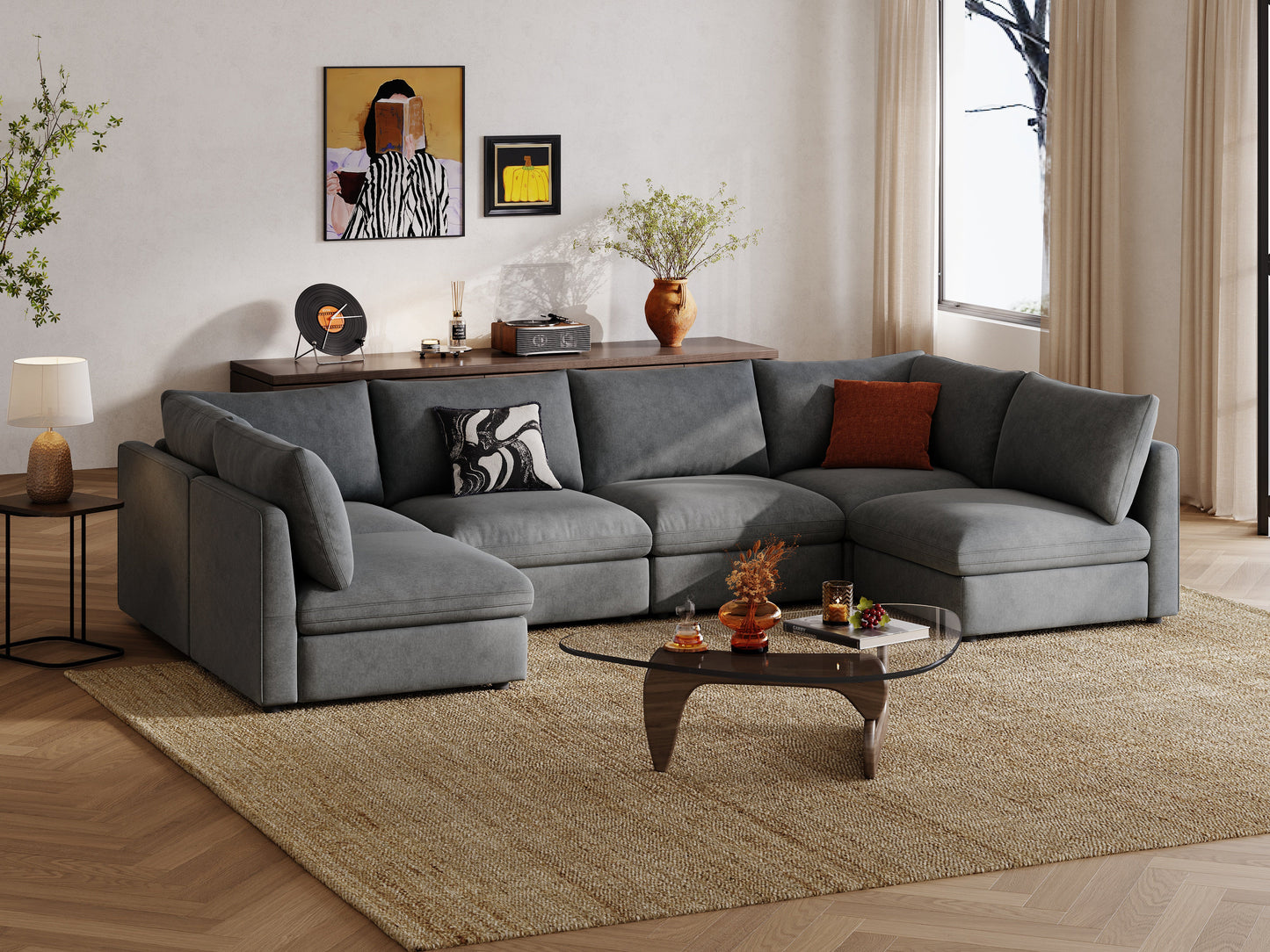 LINSY HOME RUBIK V 4 Seats with 2 Corners - S500-01X-6002-US-SPF-Sofa-0