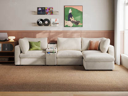 LINSY HOME RUBIK V 3 Seats with Ottoman & Console - S500-01X-3120-1F1