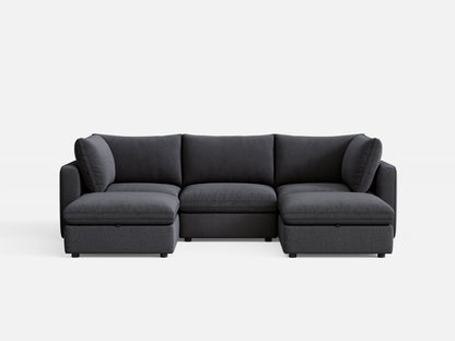 LINSY HOME RUBIK V 3 Seats with 2 Ottomans - S500-01X-3220-1-US-SPF-Sofa-0