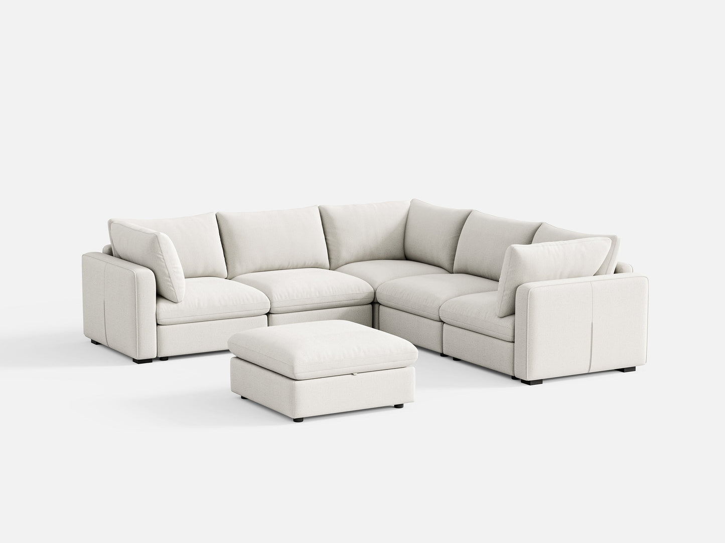 LINSY HOME RUBIK V 4 Seats with Corner & Ottoman - S500-01X-5121-1-US-SPF-Sofa-0