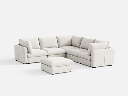 LINSY HOME RUBIK V 4 Seats with Corner & Ottoman - S500-01X-5121-1-US-SPF-Sofa-0