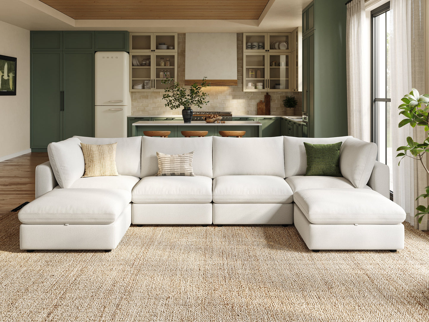 LINSY HOME RUBIK V 4 Seats with 2 Ottomans - S500-01X-4220-1-US-SPF-Sofa-0