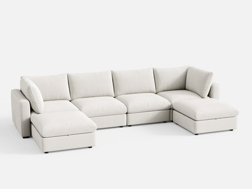LINSY HOME RUBIK V 4 Seats with 2 Ottomans - S500-01X-4220-1-US-SPF-Sofa-0