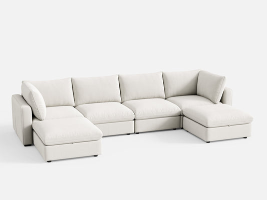 LINSY HOME RUBIK V 4 Seats with 2 Ottomans - S500-01X-4220-1-US-SPF-Sofa-0