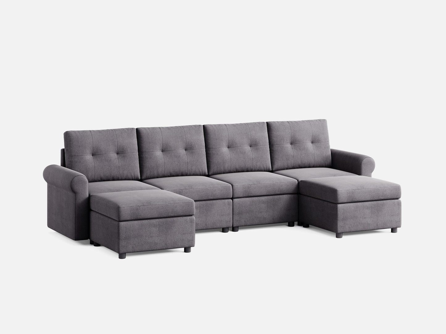 LINSY HOME RUBIK III 4 Seats with 2 Ottomans - US-LH-SPF-Sofa-S800-F11-42-0-00