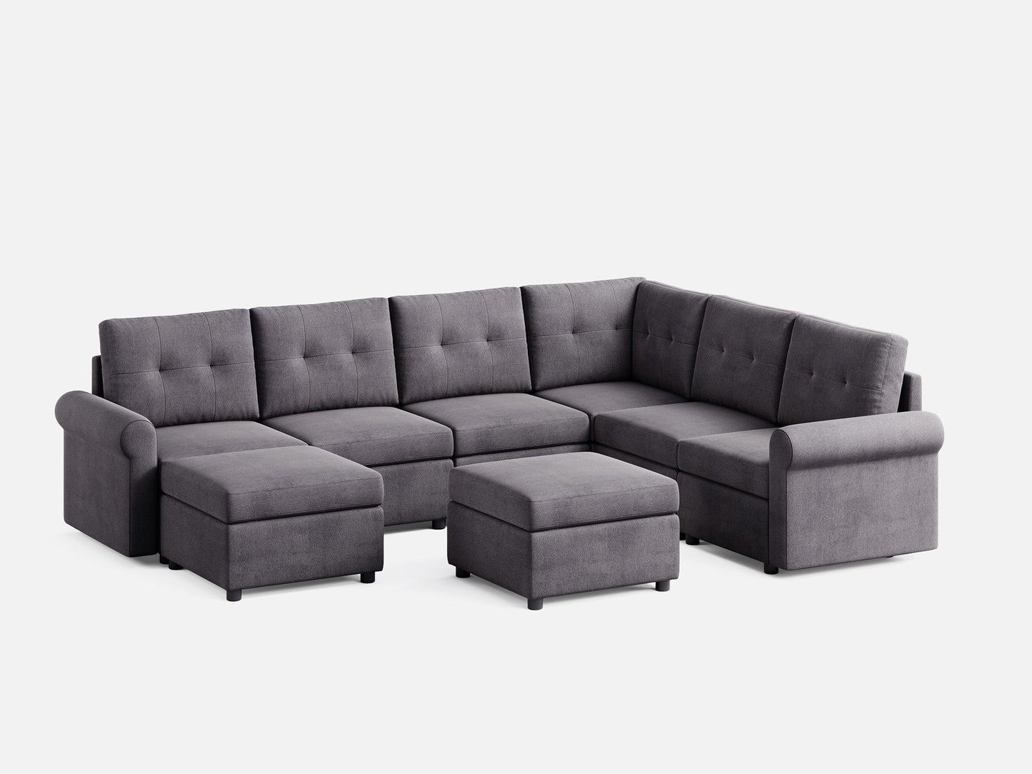 LINSY HOME RUBIK III 5 Seats with Corner & 2 Ottomans - US-LH-SPF-Sofa-S800-F11-521-0-00