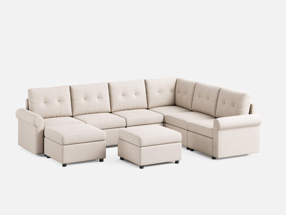 LINSY HOME RUBIK III 5 Seats with Corner & 2 Ottomans - US-LH-SPF-Sofa-S800-F11-521-0-00