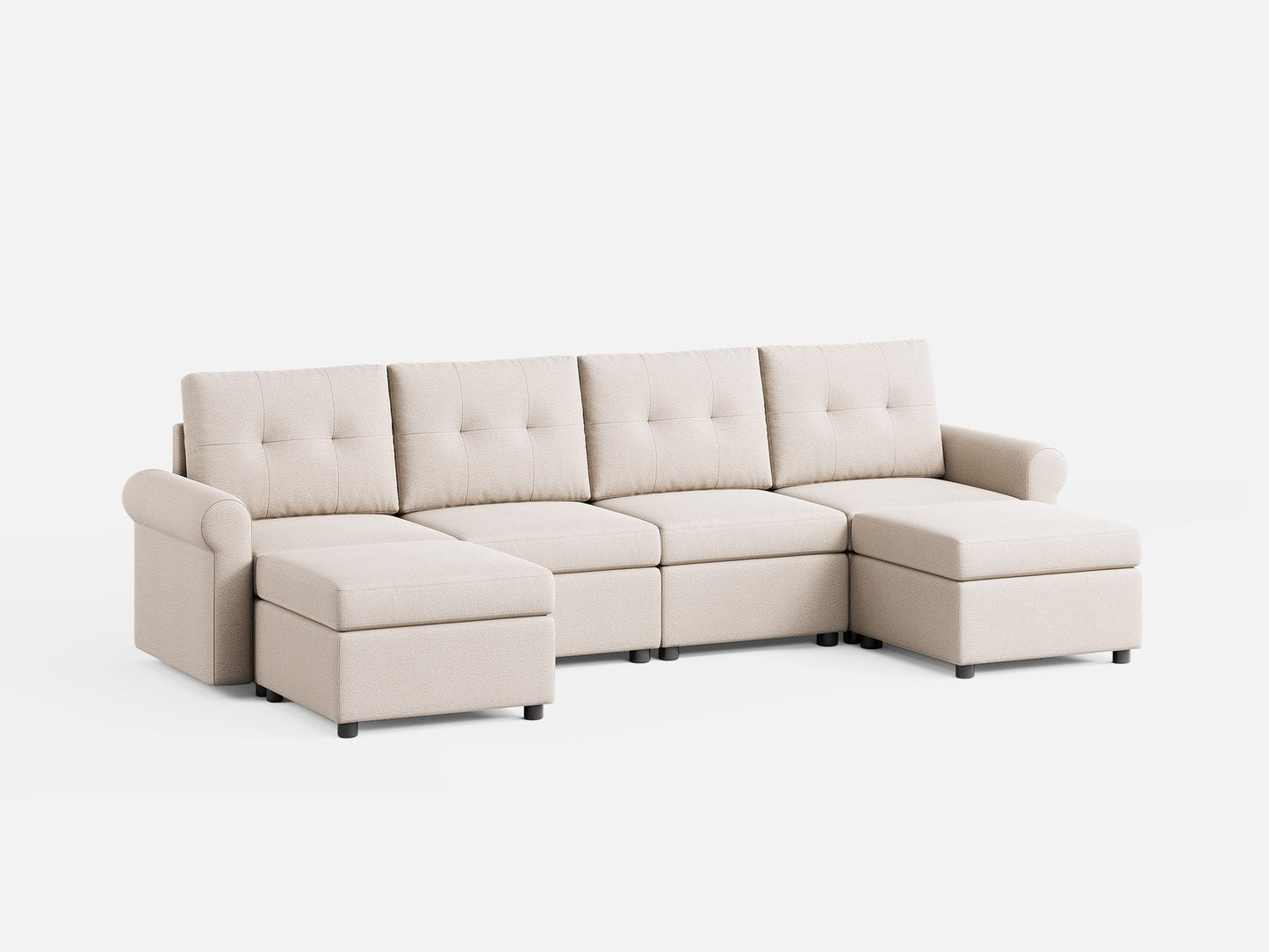 LINSY HOME RUBIK III 4 Seats with 2 Ottomans - US-LH-SPF-Sofa-S800-F11-42-0-00