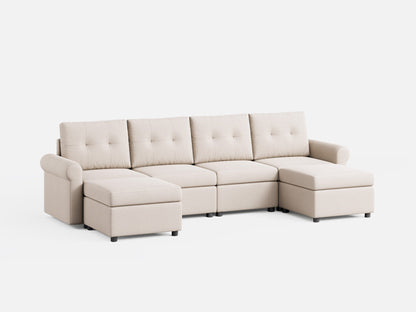 LINSY HOME RUBIK III 4 Seats with 2 Ottomans - US-LH-SPF-Sofa-S800-F11-42-0-00