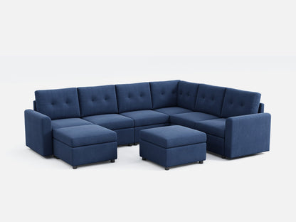 LINSY HOME RUBIK III 5 Seats with Corner & 2 Ottomans - US-LH-SPF-Sofa-S800-F11-521-0-00