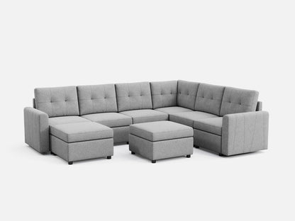 LINSY HOME RUBIK III 5 Seats with Corner & 2 Ottomans - US-LH-SPF-Sofa-S800-F11-521-0-00
