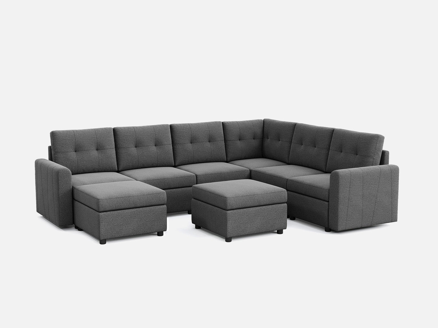 LINSY HOME RUBIK III 5 Seats with Corner & 2 Ottomans - US-LH-SPF-Sofa-S800-F11-521-0-00