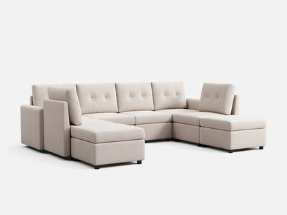 LINSY HOME RUBIK III  6 Seats with 2 Ottomans - US-LH-SPF-Sofa-S800-F11-62-0-00