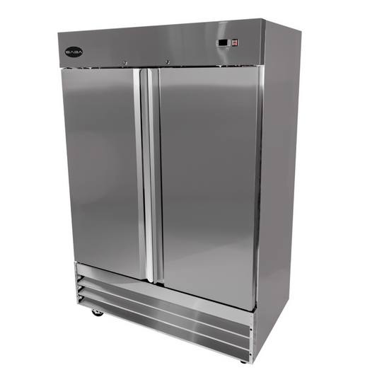 SABA Two Door Commercial Reach-In Stainless Steel Cooler - S-47R