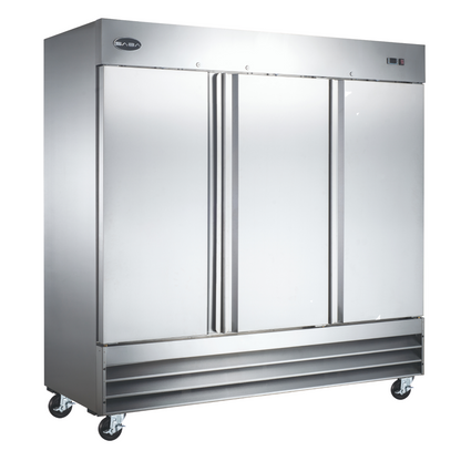 SABA Three Door Commercial Reach-In Stainless Steel Freezer -  S-72F
