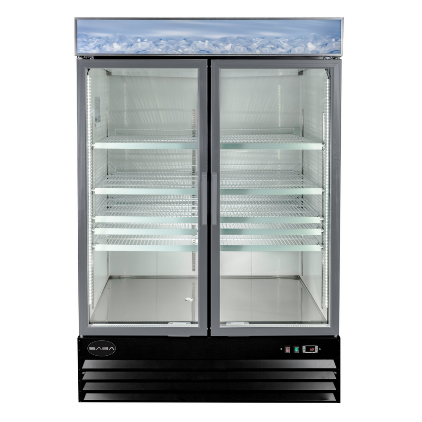 SABA Two Glass Door Commercial Merchandiser Freezer - SM-45F
