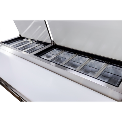 SABA SPP-70-9 - 70" Two Door Commercial Pizza Prep Table with 9 Pans