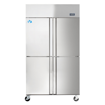 Chef AAA - SCD-880F, Commercial Solid 4 Half Door Reach-In Freezer 32 cu.ft. - SCD-880F