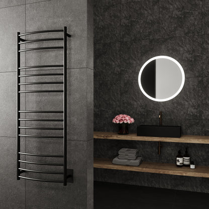 Selene Wall Mounted Electric Towel Warmer in Black - SELEBLK15