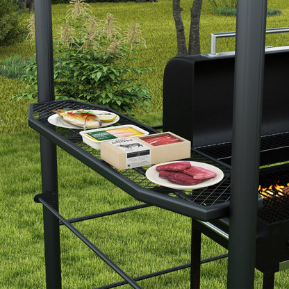 Outsunny 8' x 5' Grill Gazebo Shelter with Vented PC Roof, Side Shelves - 84C-237V01CG