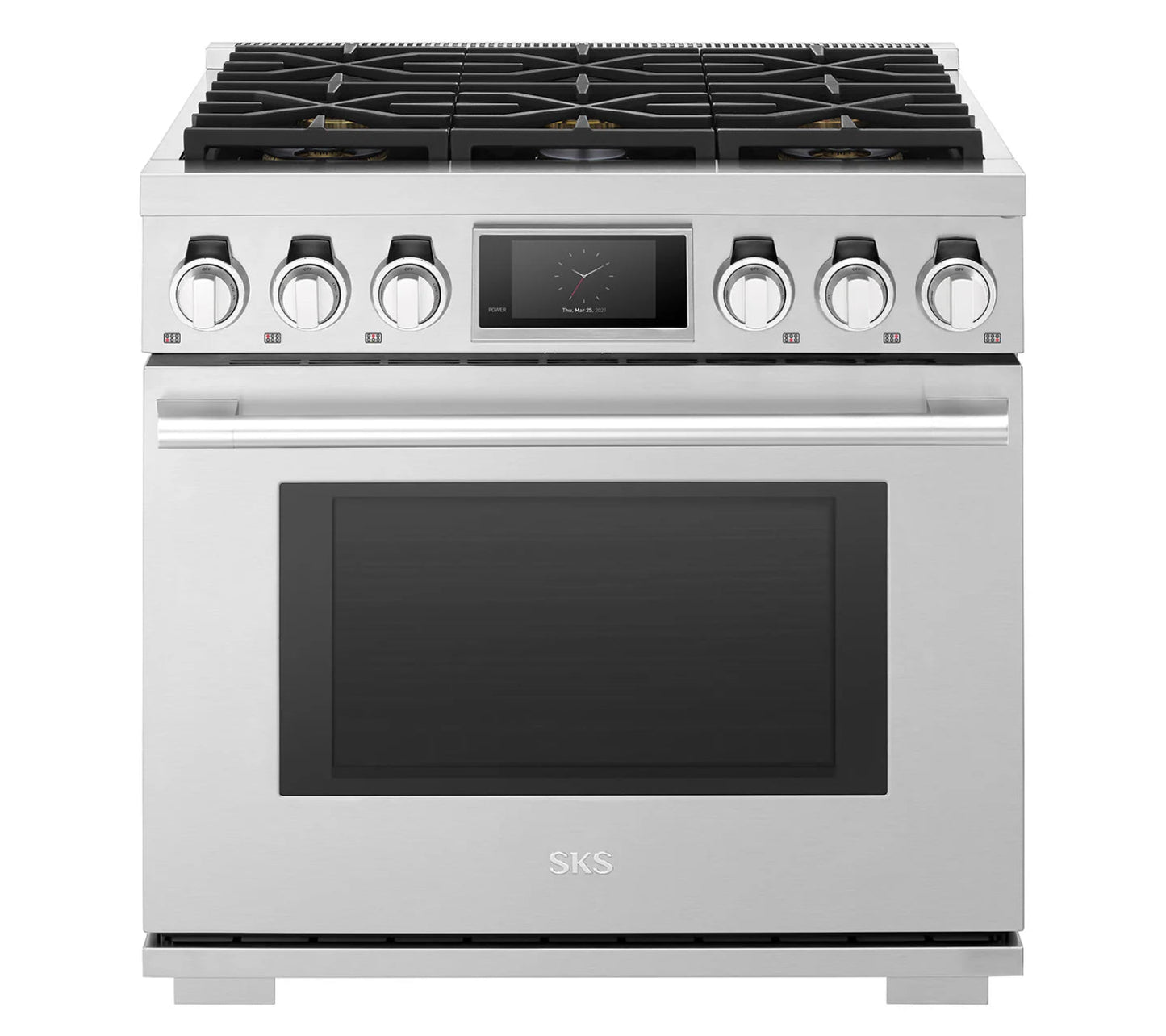 Signature Kitchen Suite SKSDR360S 36-inch Dual-Fuel Pro Range with Six Burners Stainless Steel - SKSDR360S