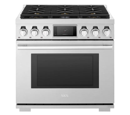 Signature Kitchen Suite SKSDR360S 36-inch Dual-Fuel Pro Range with Six Burners Stainless Steel - SKSDR360S