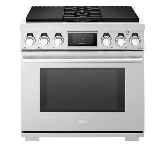 Signature Kitchen Suite SKSDR360SIS 36-inch Dual-Fuel Pro Range with Sous Vide and Induction Stainless Steel - SKSDR360SIS