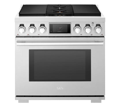 Signature Kitchen Suite SKSDR360SIS 36-inch Dual-Fuel Pro Range with Sous Vide and Induction Stainless Steel - SKSDR360SIS