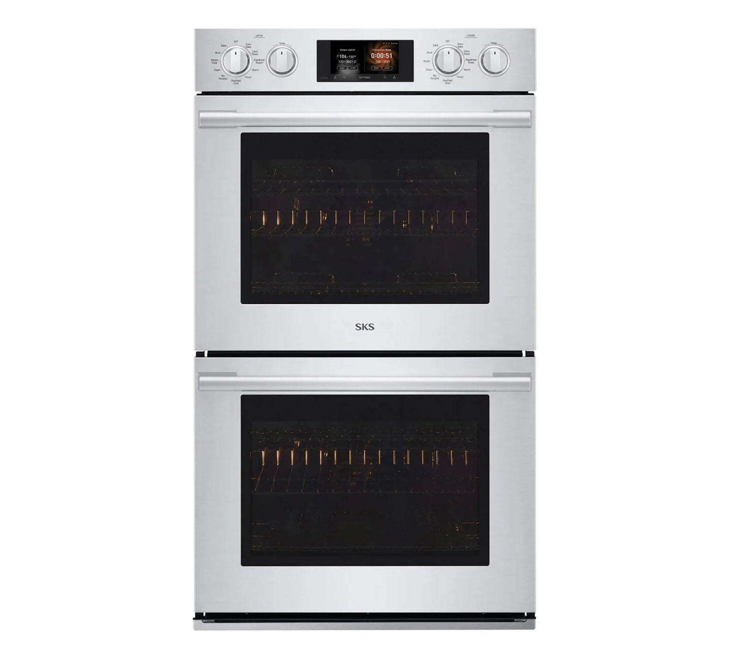 Signature Kitchen Suite SKSDV3002S 30-inch Double Wall Oven with Steam-Combi Stainless Steel - SKSDV3002S
