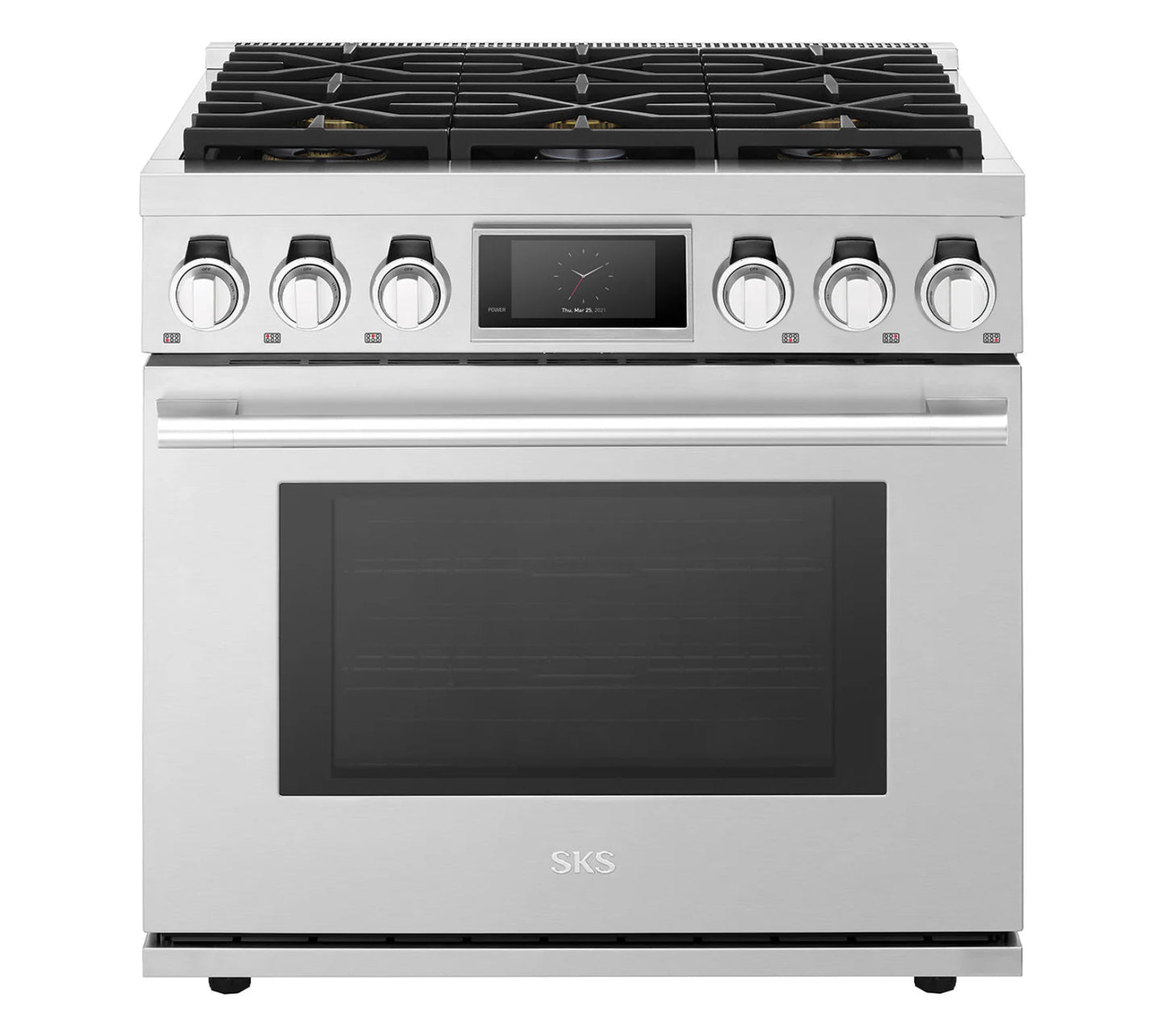 Signature Kitchen Suite SKSGR360S 36-inch Gas Pro Range with 6 Burners Stainless Steel - SKSGR360S